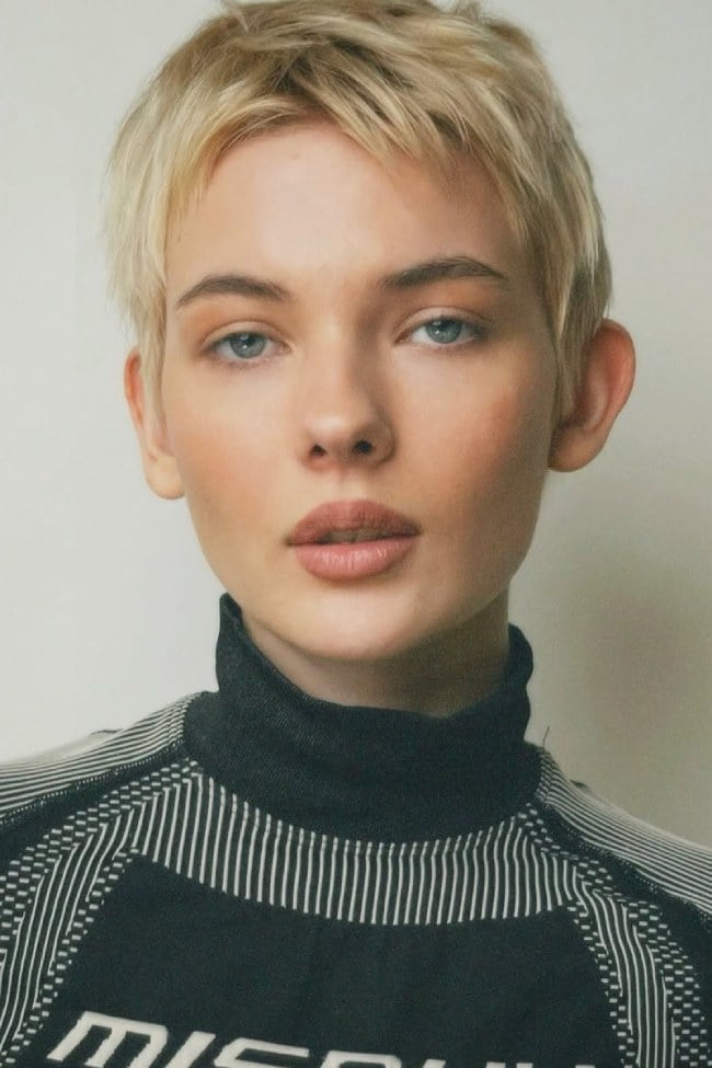 Soft Blonde Micro Pixie With Micro Fringe Soft Blonde Micro Pixie With Micro Fringe — Trendy Blonde Short Hair