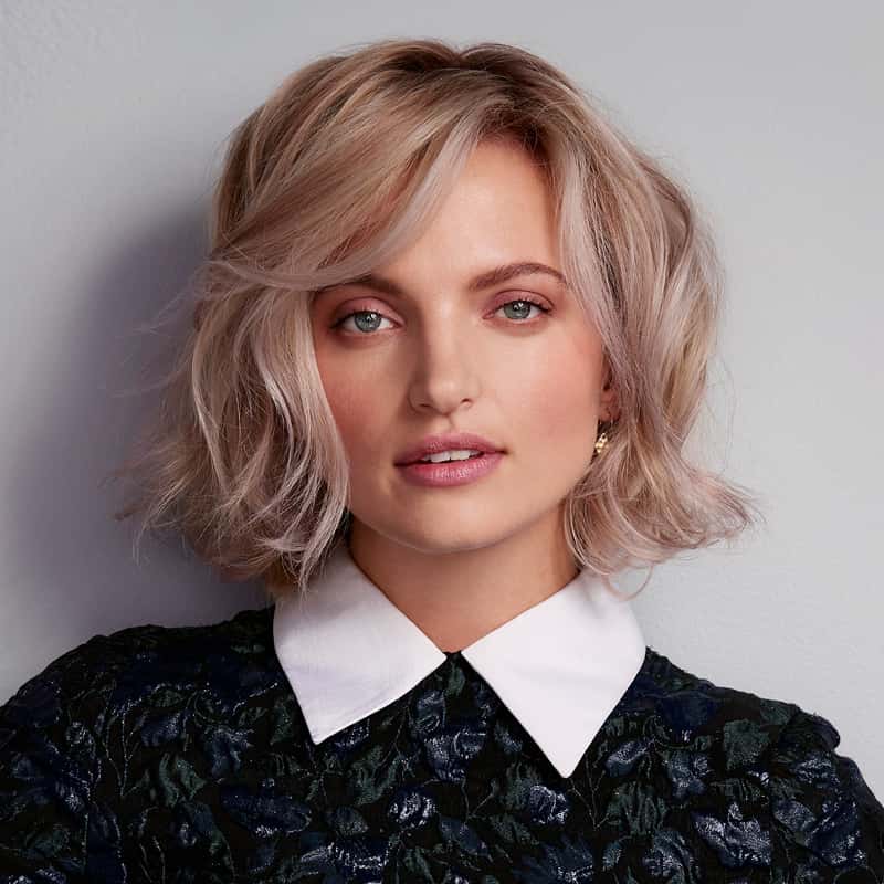 Shoulder Length Dimensional Blonde Waves Shoulder Length Dimensional Blonde Waves — Trendy Blonde Wavy Hair