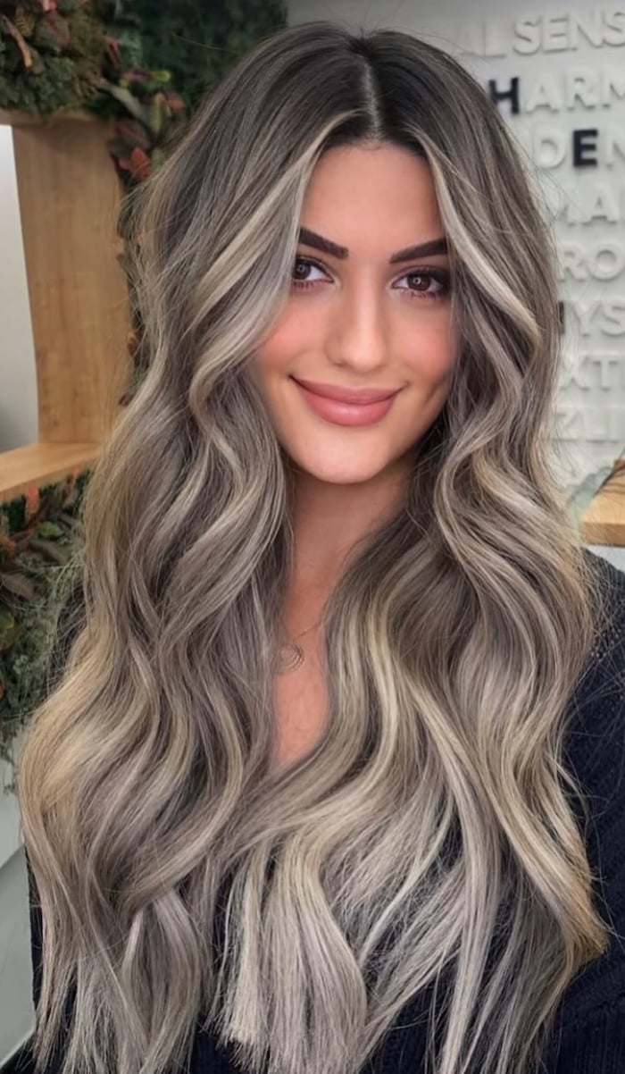 Mid-Back Smoky Ash Blonde Waves Mid-Back Smoky Ash Blonde Waves — Trendy Blonde Wavy Hair