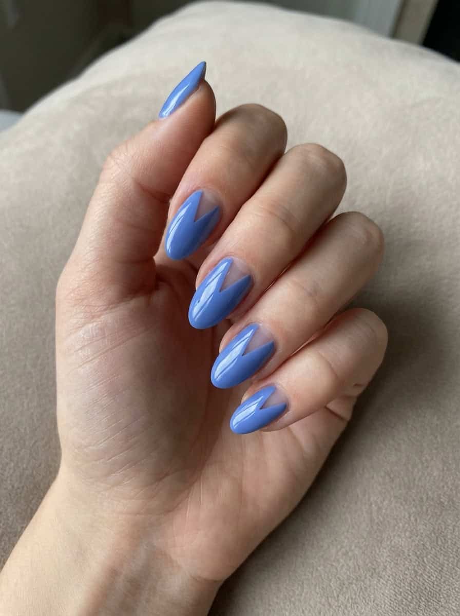 Medium Periwinkle Blue Geometric Cut-Out Nails Medium Periwinkle Blue Geometric Cut-Out Nails — Trendy Blue Acrylic Nails