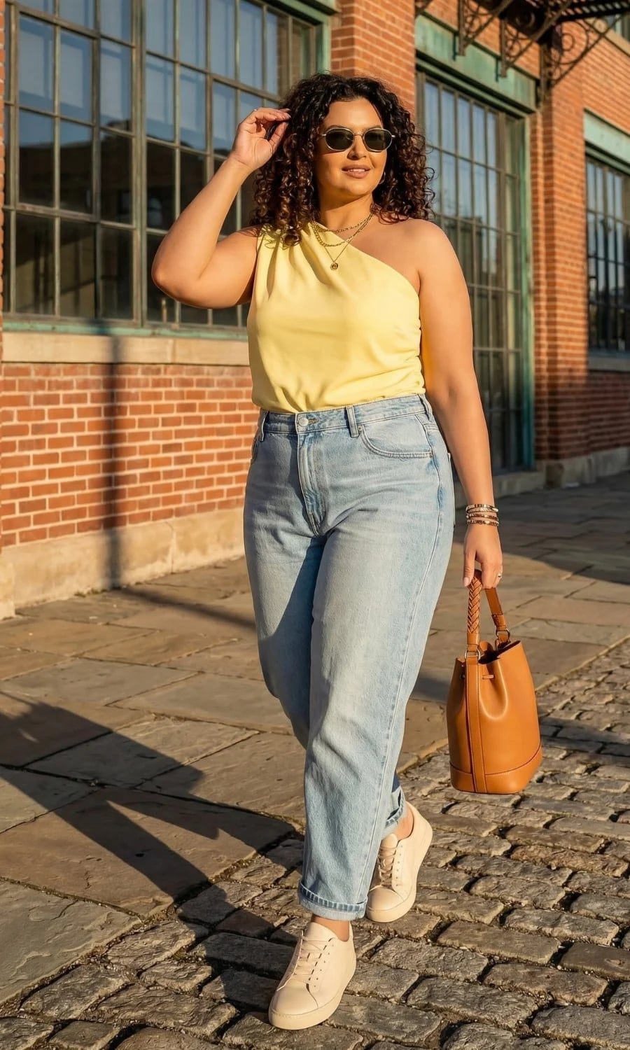 Summery Casual Light Blue Straight Leg Jeans, Close-Up Take — Trendy Blue Jeans Outfits