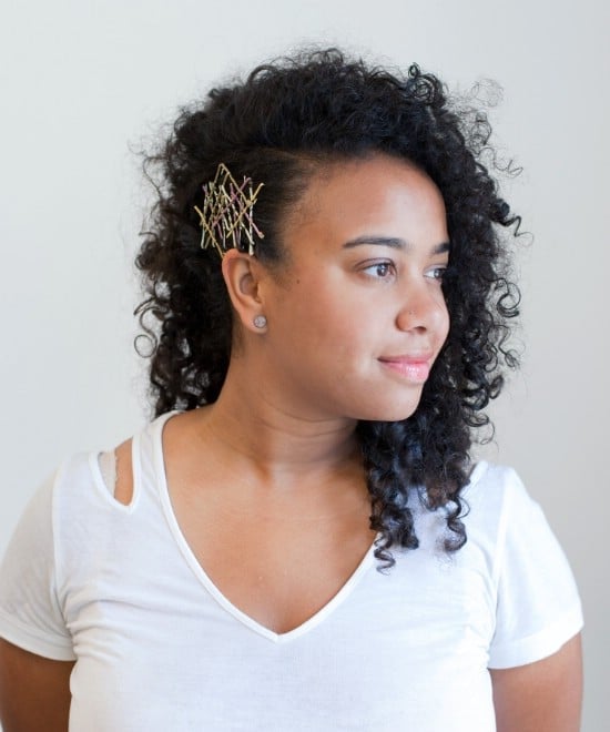 Mid-Back Loose Curls With Decorative Pins — Trendy Bobby Pins Hairstyles