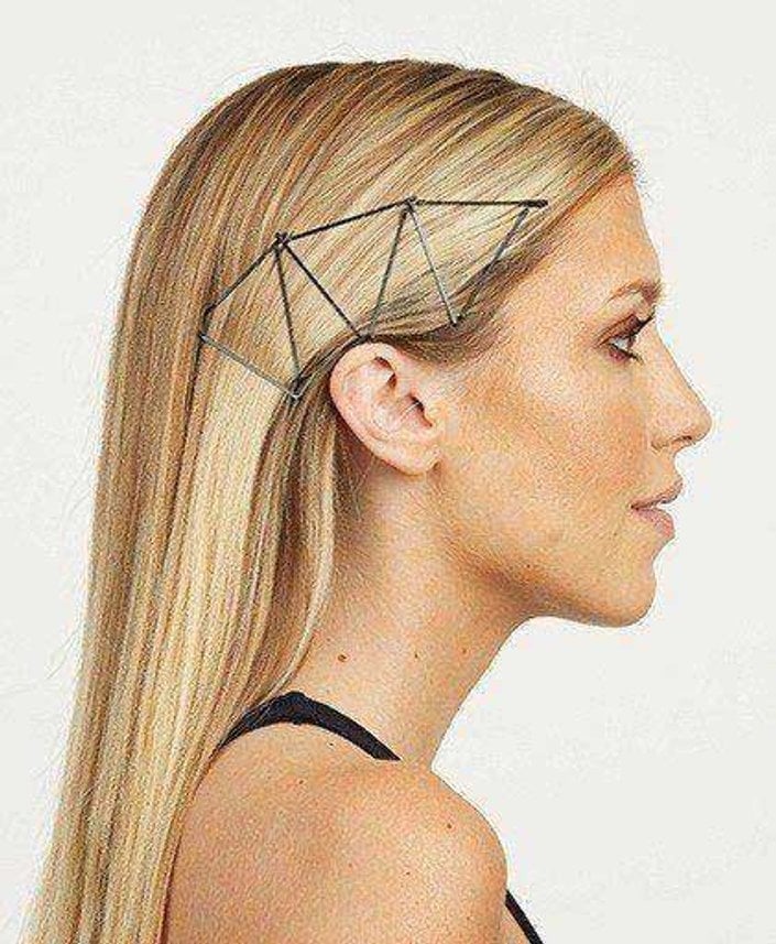 Sleek Blonde Long Bob With Geometric Pins — Trendy Bobby Pins Hairstyles
