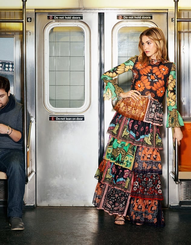 Printed Top with Bell Sleeves and Patchwork Maxi Skirt — Trendy Boho Chic Outfits