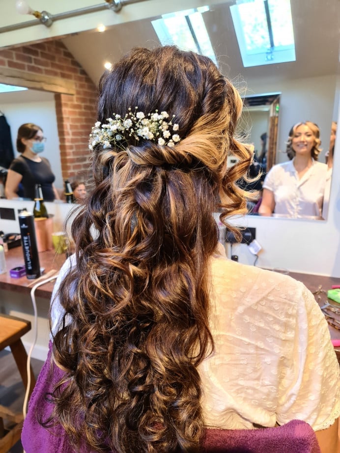 Half Up Half Down Defined Curls Half Up Half Down Defined Curls — Trendy Bridal Hair