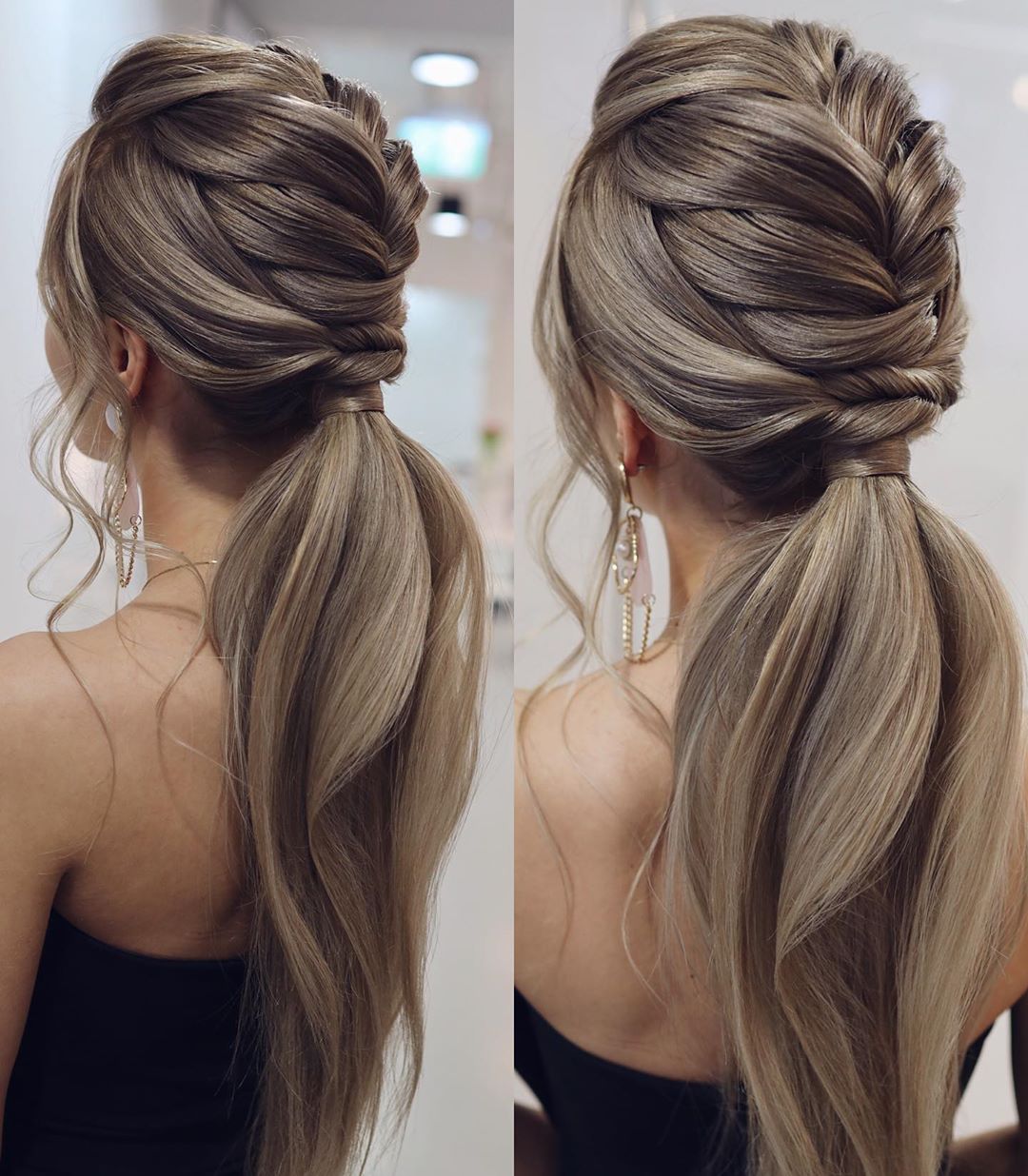 High Ponytail With Braided Crown High Ponytail With Braided Crown — Trendy Bridal Hair