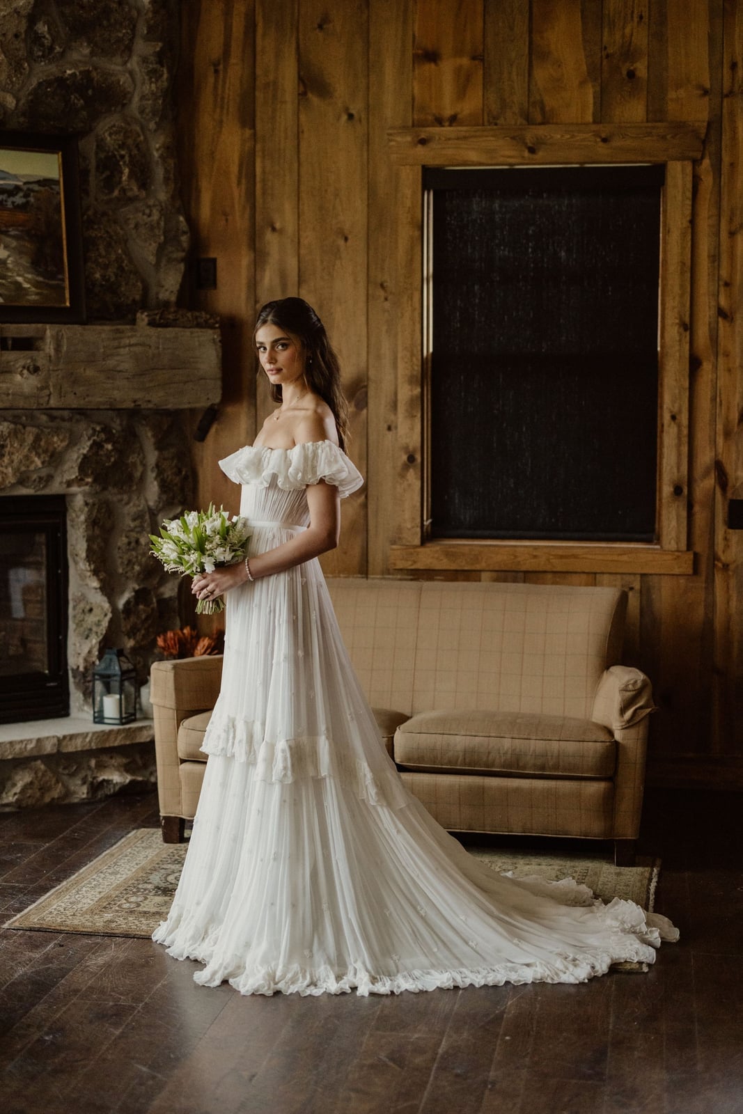 Mid-Back Balayage Waves With Curtain Bangs Mid-Back Balayage Waves With Curtain Bangs — Trendy Bridal Hair