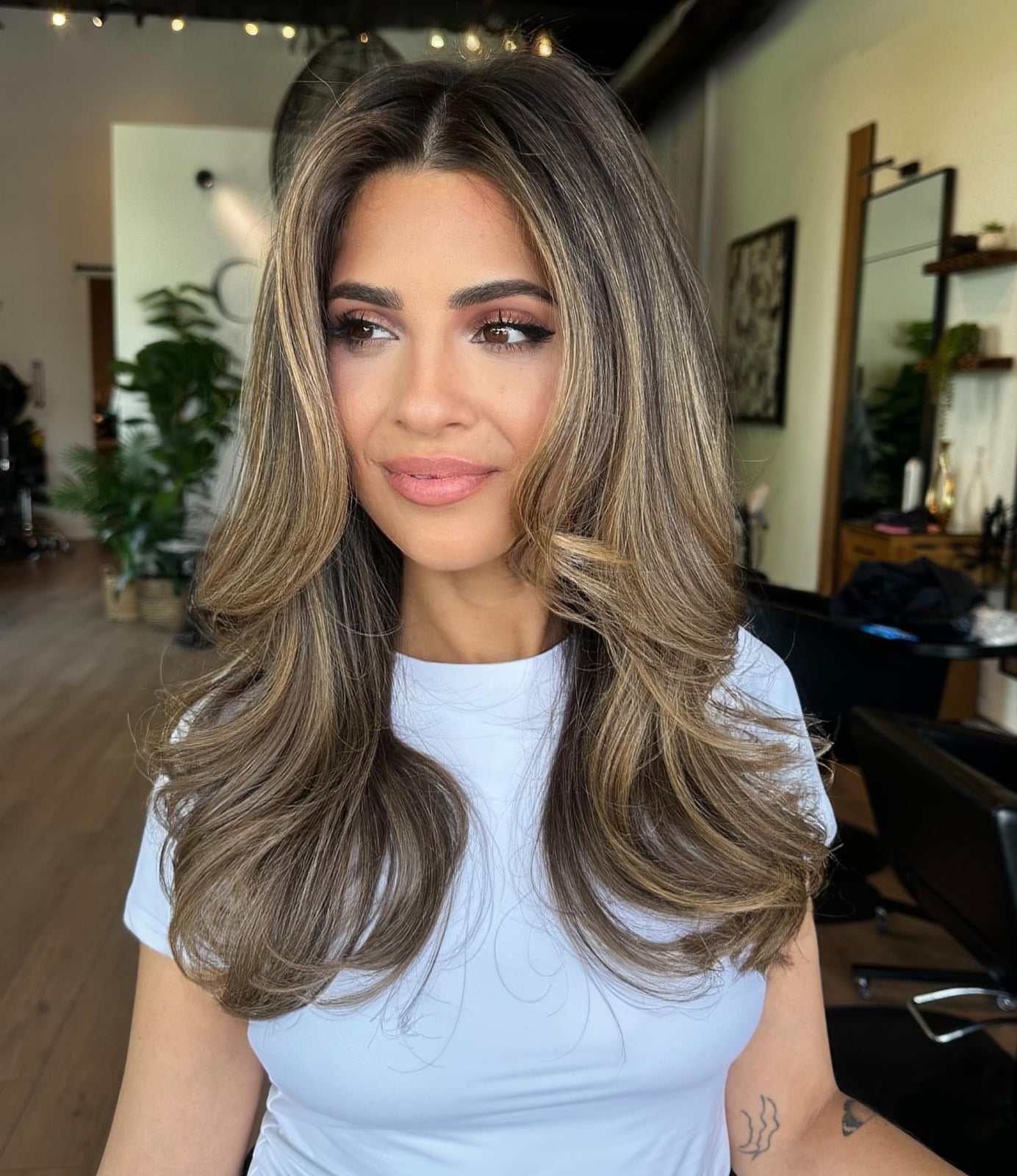 Warm Brown With Dimensional Blonde Highlights — Trendy Brown Hair with Blonde Highlights