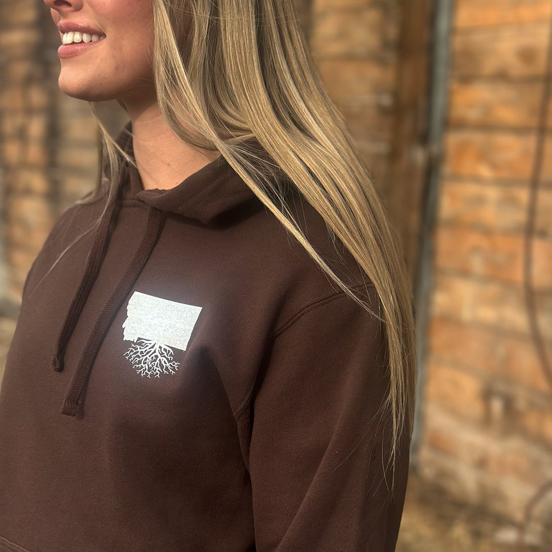 Graphic Brown Fleece Hoodie — Trendy Brown Hoodie Outfit