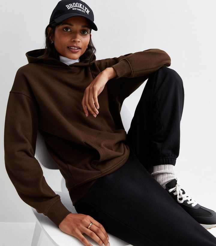 Layered Brown Hoodie With Turtleneck — Trendy Brown Hoodie Outfit