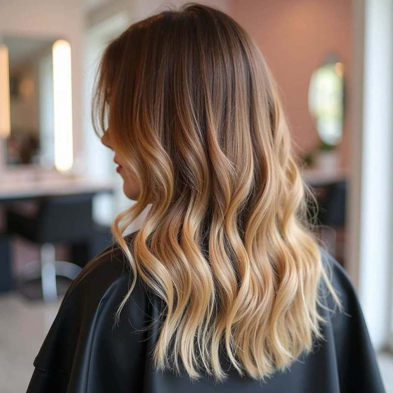 Medium Brown With Rich Caramel Balayage, Mid-Back Medium Brown With Rich Caramel Balayage, Mid-Back — Trendy Caramel Hair Color