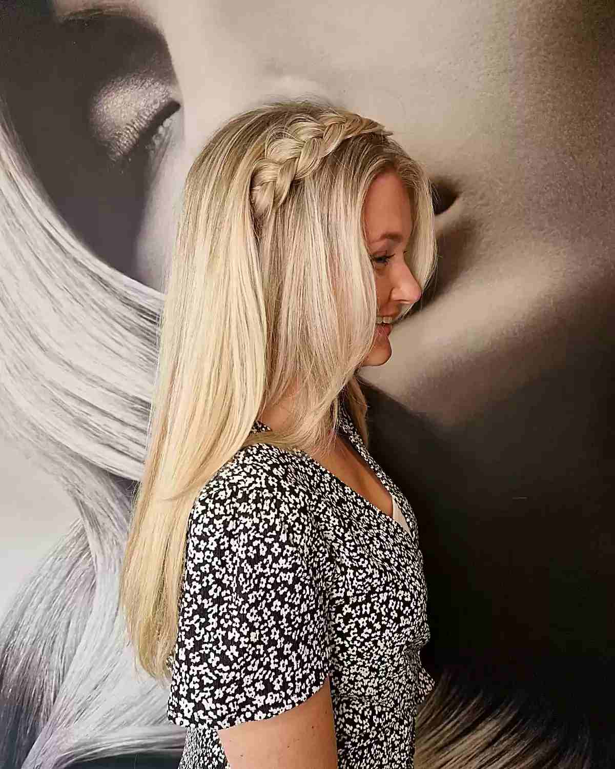 Ash Blonde Blowout With Braided Headband — Trendy Cheer Hair