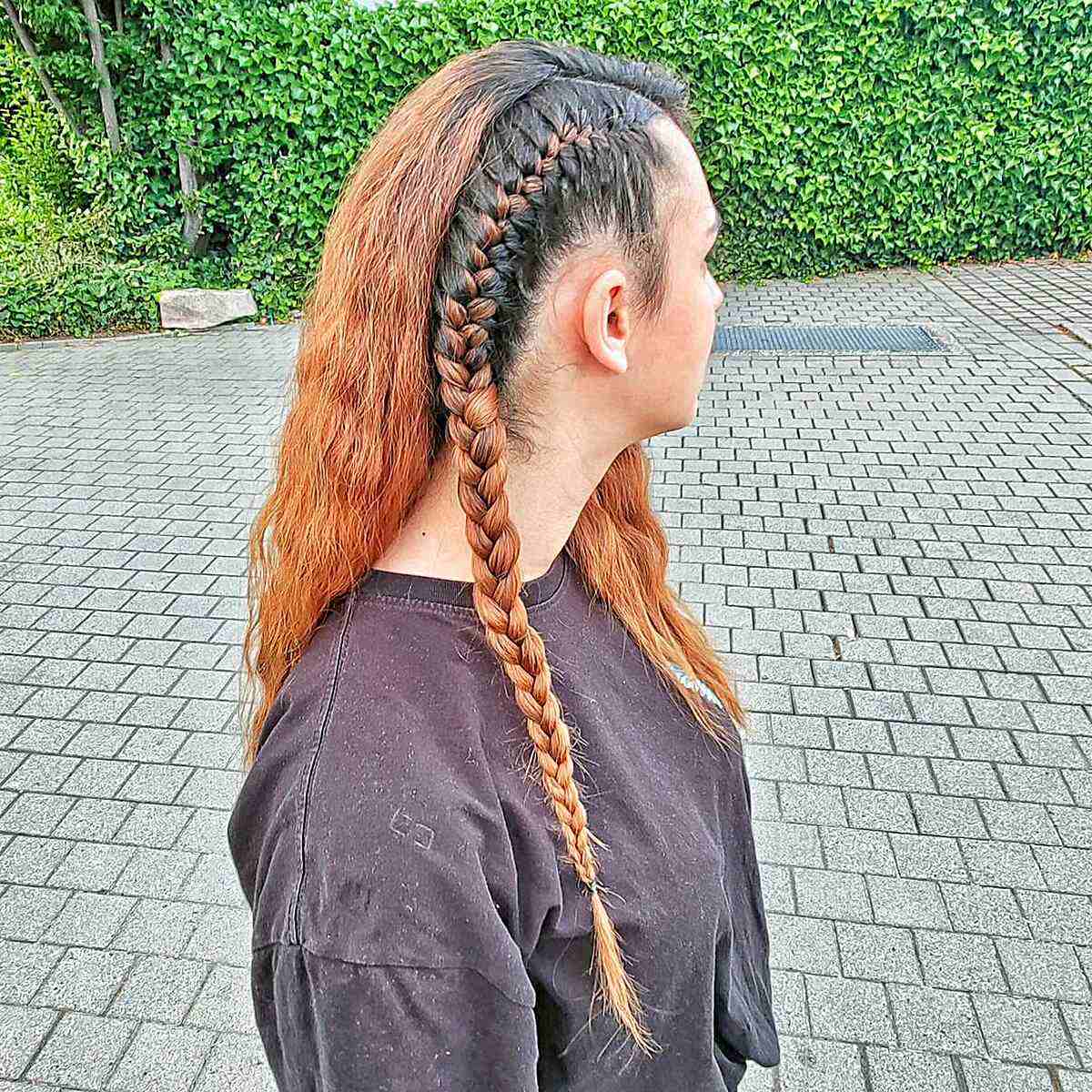 Blonde Double Dutch Braids Into Ponytail — Trendy Cheer Hair
