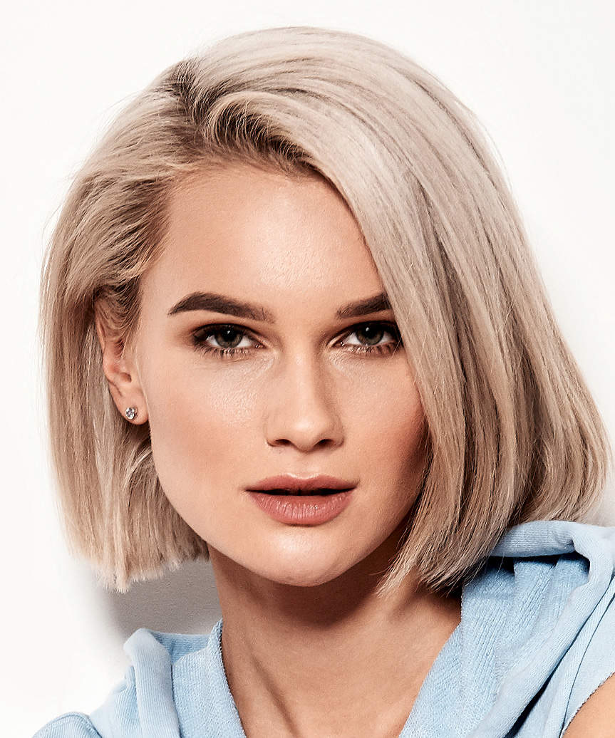 Cool Ash Blonde Bob Perfectly Blunt Cool Ash Blonde Bob Perfectly Blunt — Trendy Chin Length Hair