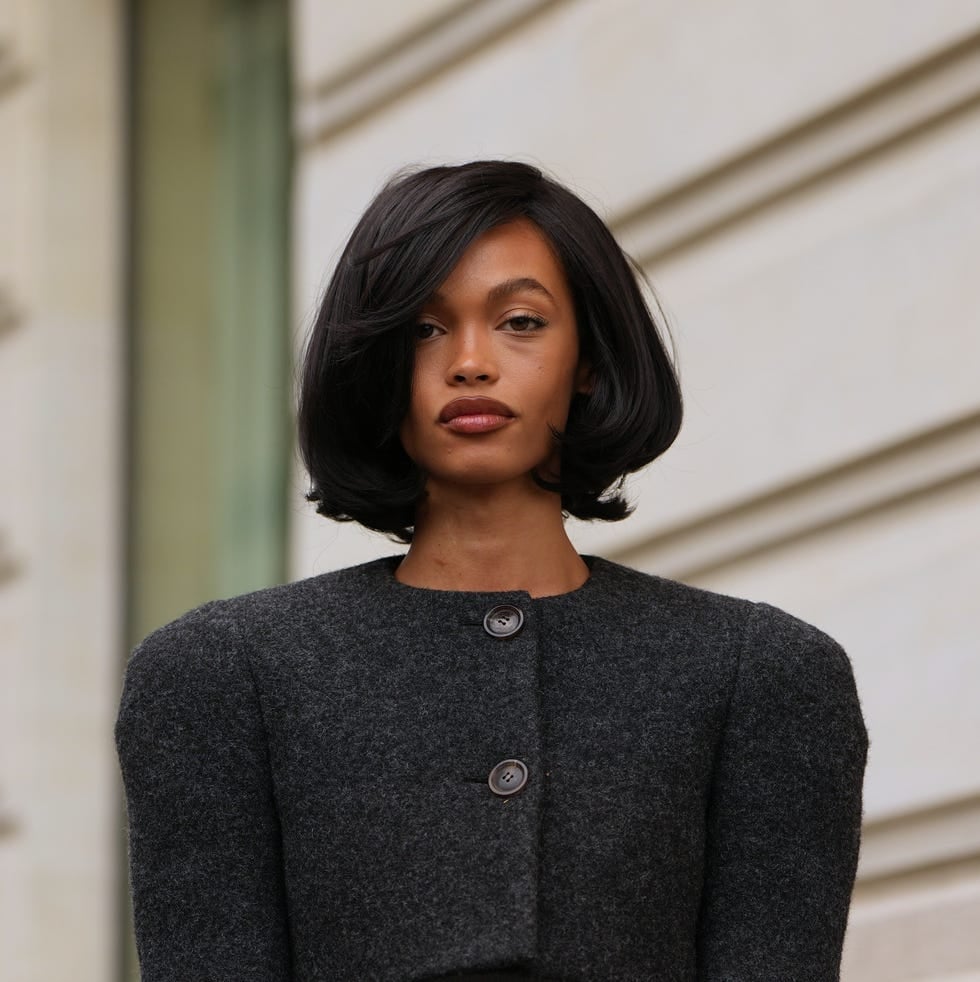 Glossy Dark Brown Bob With Sharp Cut Glossy Dark Brown Bob With Sharp Cut — Trendy Chin Length Hair