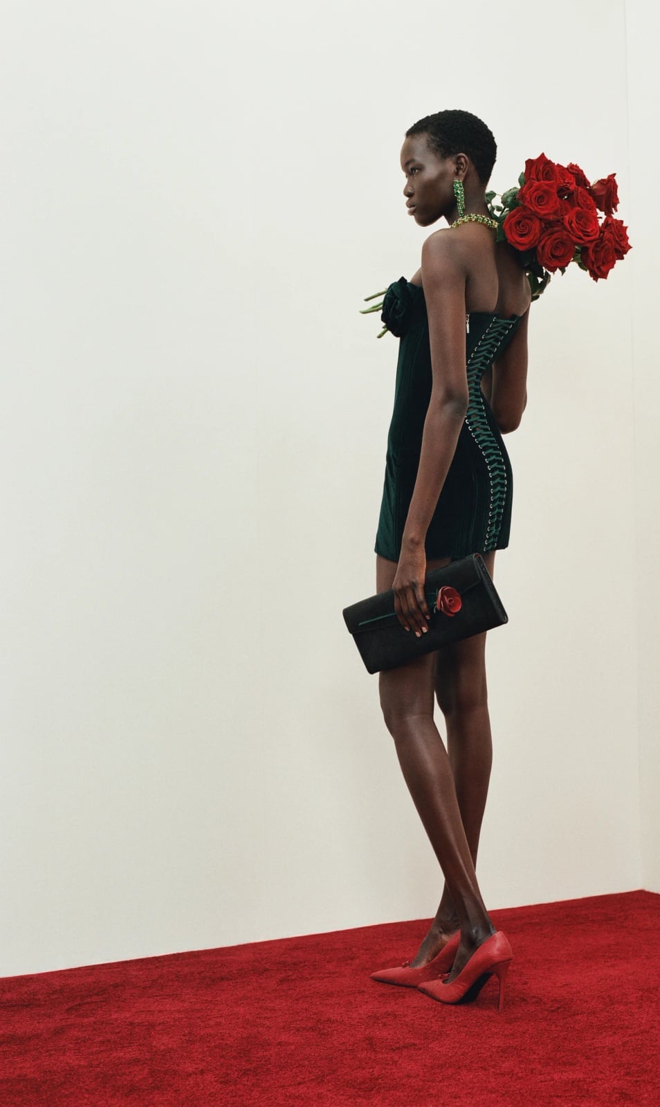 Green Velvet Mini Dress with Corset Detail — Trendy Club Outfits