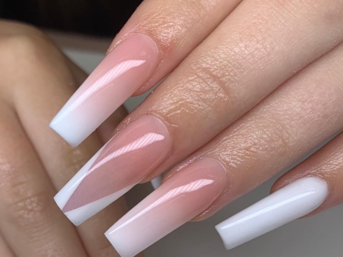 Long Coffin Ombre French Nails Long Coffin Ombre French Nails — Trendy Coffin Nails