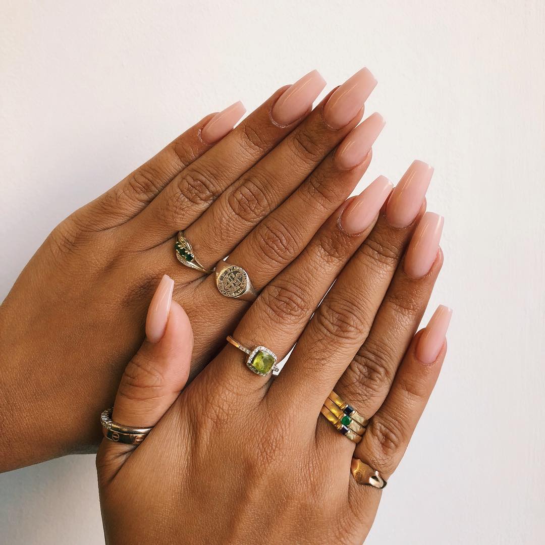 Long Coffin Light Pink Nude Nails Long Coffin Light Pink Nude Nails — Trendy Coffin Nails