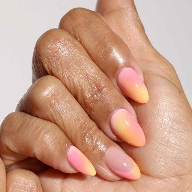 Medium Almond Yellow Pink Gradient Nails Medium Almond Yellow Pink Gradient Nails — Trendy Colorful Nails