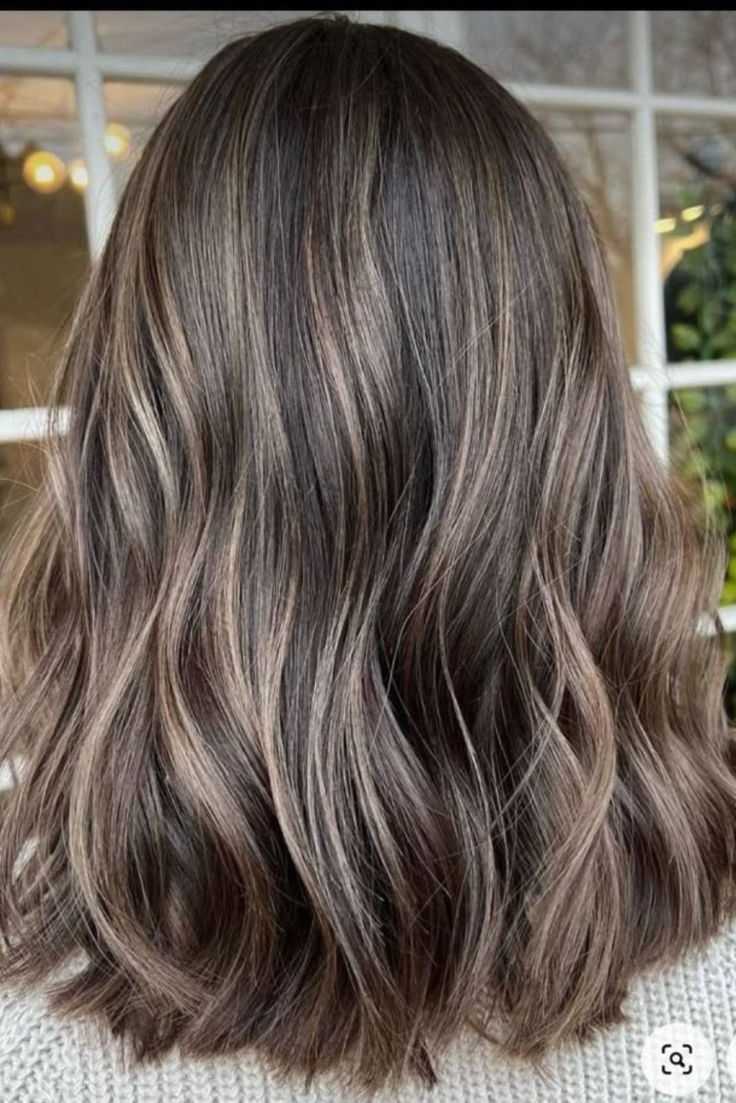 Collarbone Dark Brown With Ash Blonde Highlights — Trendy Cool Brown Hair