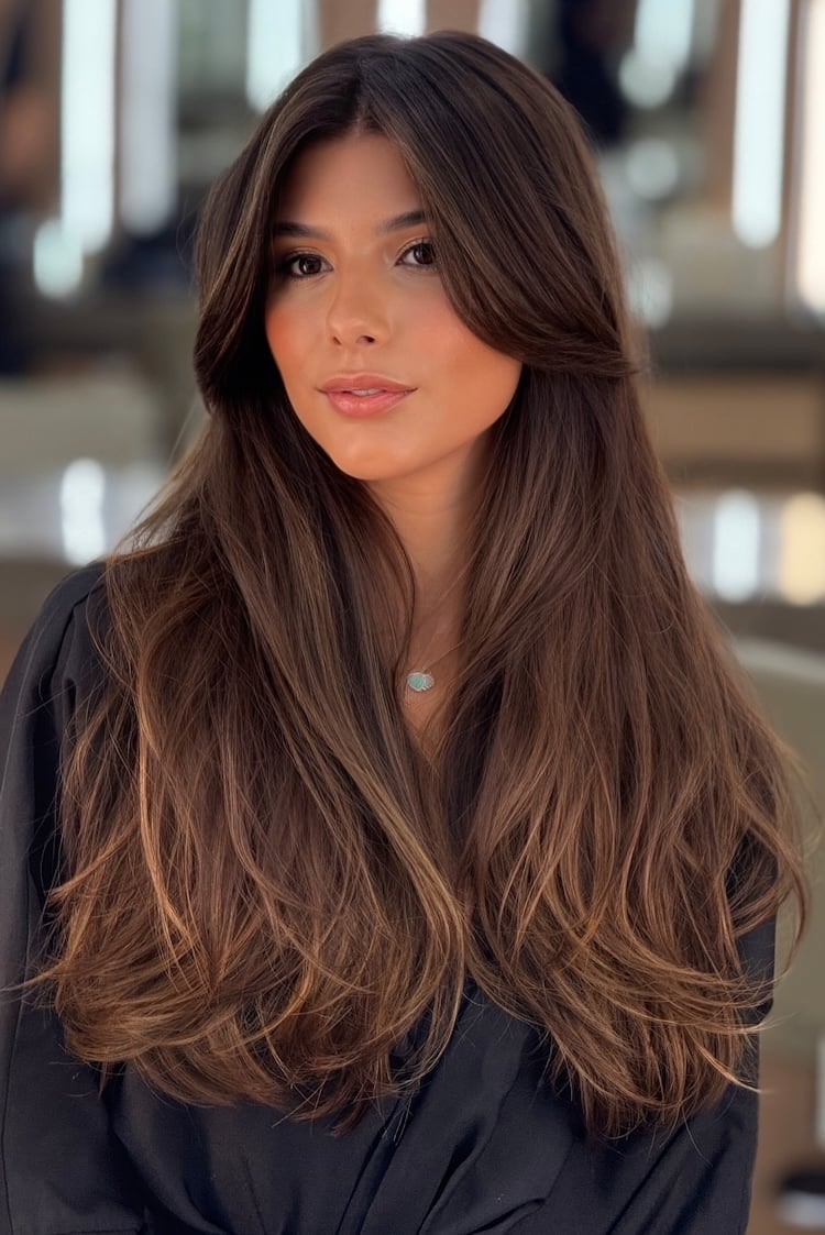 Deep Espresso Brown With Loose Waves — Trendy Cool Brown Hair