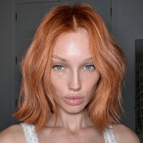 Bright Copper Chin Length Bob — Trendy Copper Hair