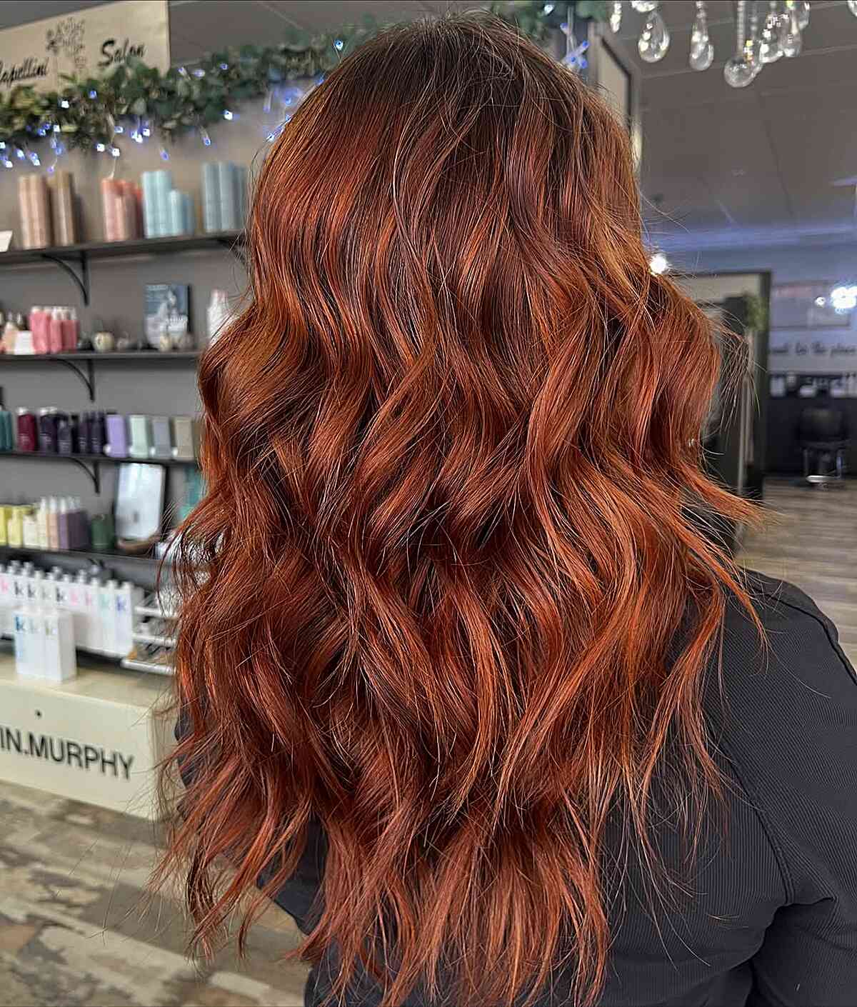 Dimensional Copper Balayage Voluminous Blowout — Trendy Copper Hair
