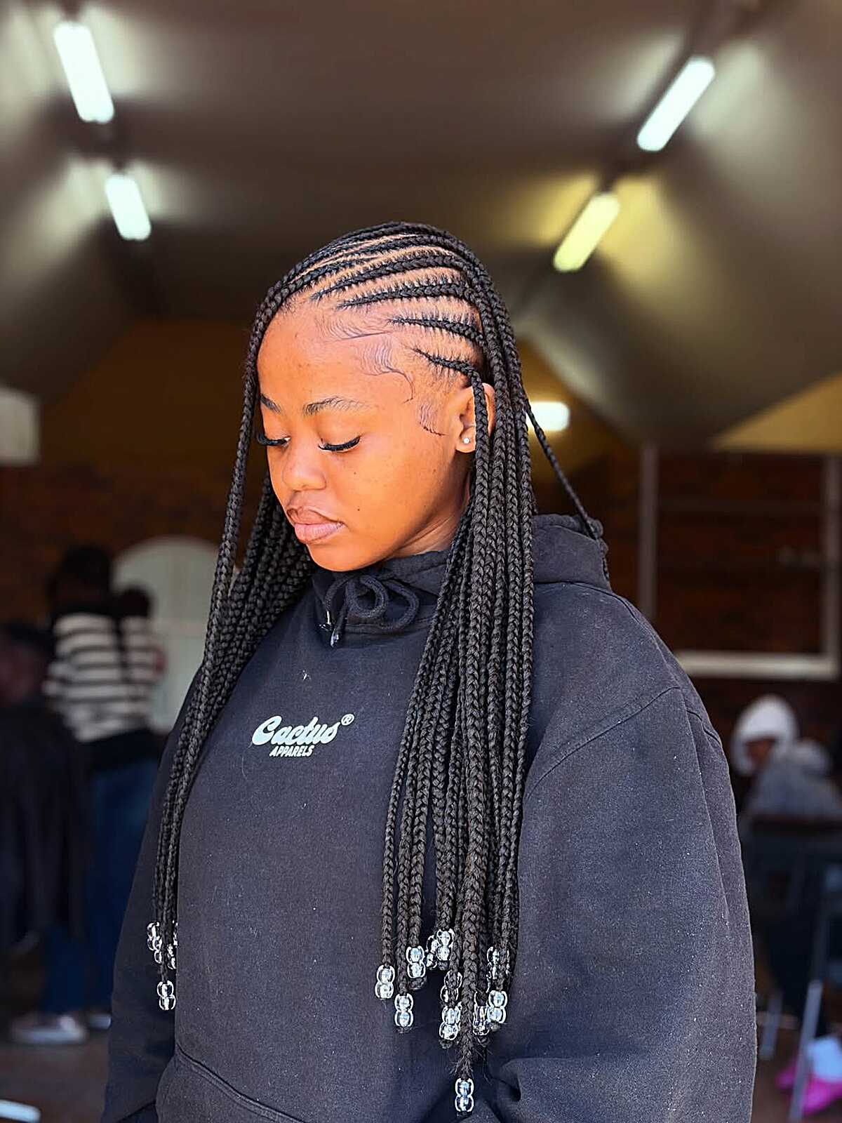 Intricate Side Cornrows With Wavy Texture Intricate Side Cornrows With Wavy Texture — Trendy Cornrows Braids for Black Women