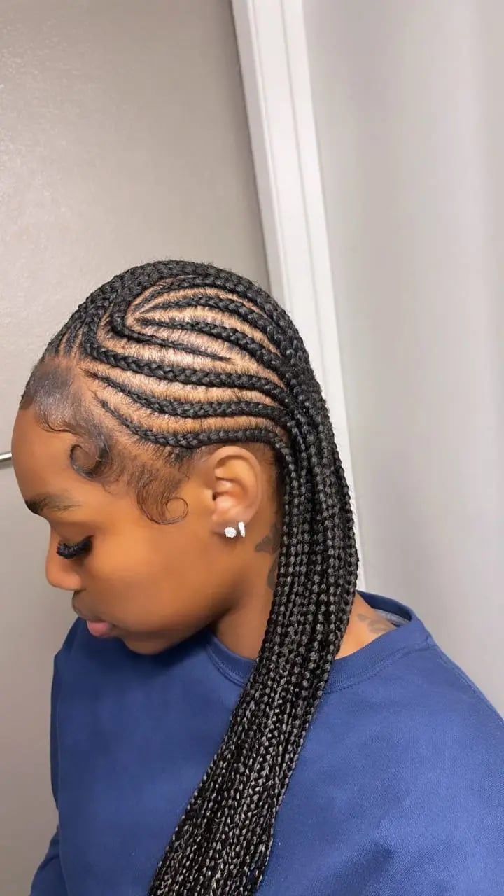 Cornrows With Curled Baby Hairs Cornrows With Curled Baby Hairs — Trendy Cornrows Braids for Black Women