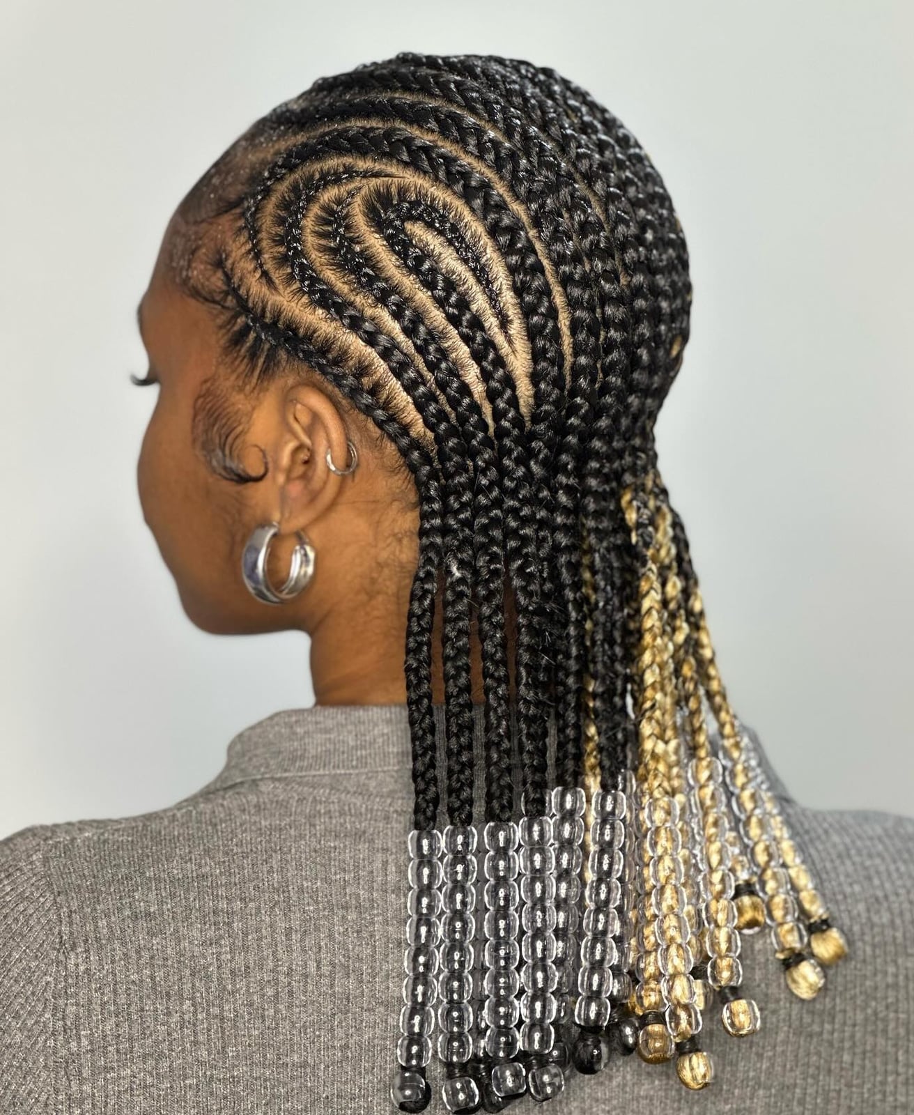 Cornrows With Black and Blonde Wavy Braids Cornrows With Black and Blonde Wavy Braids — Trendy Cornrows Braids for Black Women