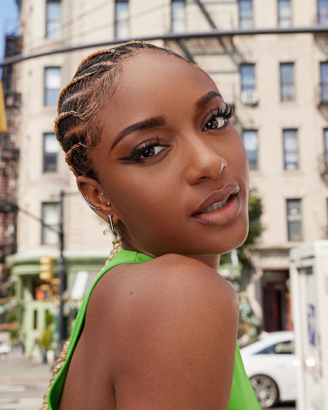 Shoulder Length Cornrows With Blonde Highlights Shoulder Length Cornrows With Blonde Highlights — Trendy Cornrows Hairstyles for Black Women