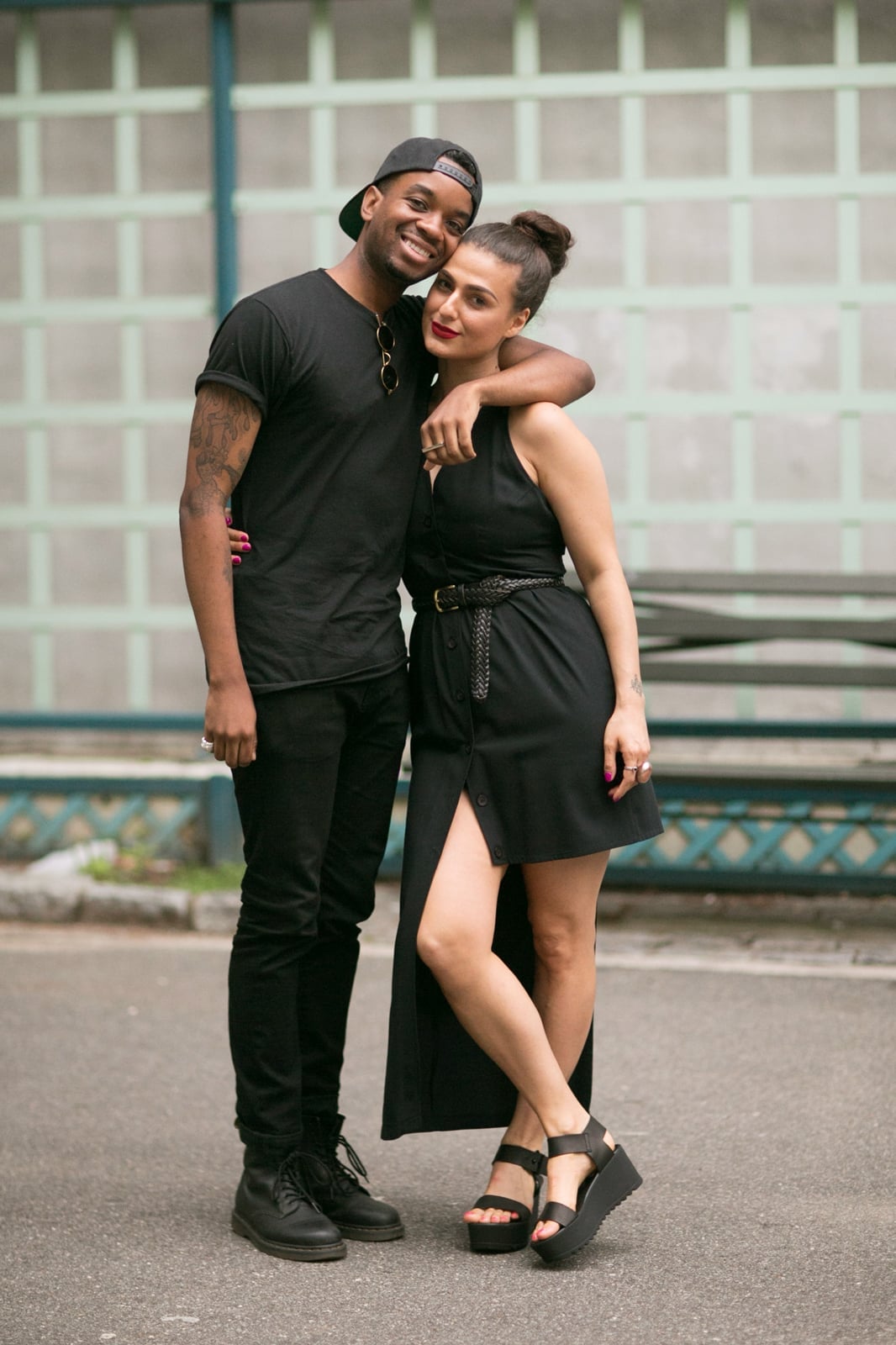 All-black Edgy Ensemble with Platform Sandals All-black Edgy Ensemble with Platform Sandals — Trendy Couple Outfit