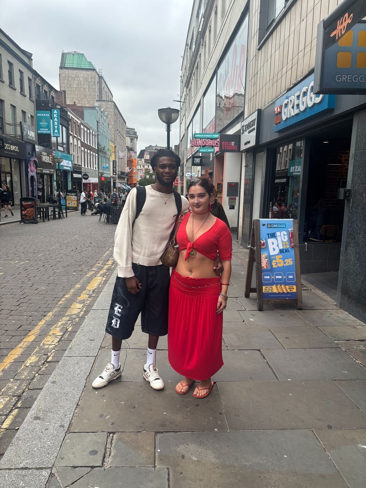 Red Crop Top and Maxi Skirt Street Style Red Crop Top and Maxi Skirt Street Style — Trendy Couple Outfit