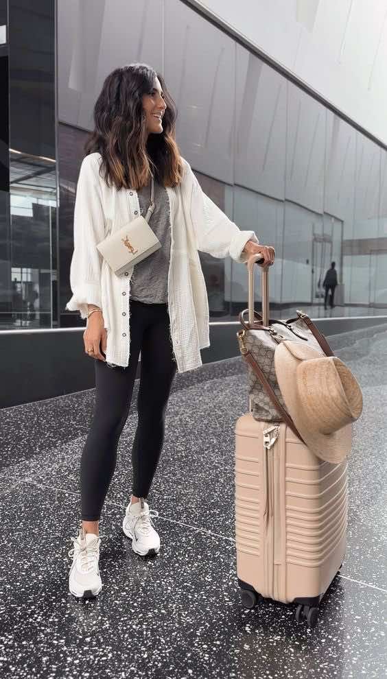 White Longline Cardigan Travel Ensemble White Longline Cardigan Travel Ensemble — Trendy Cozy Outfits