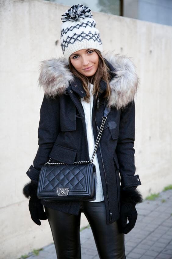 Dark Grey Parka with Fur Trim Detail Dark Grey Parka with Fur Trim Detail — Trendy Cozy Outfits
