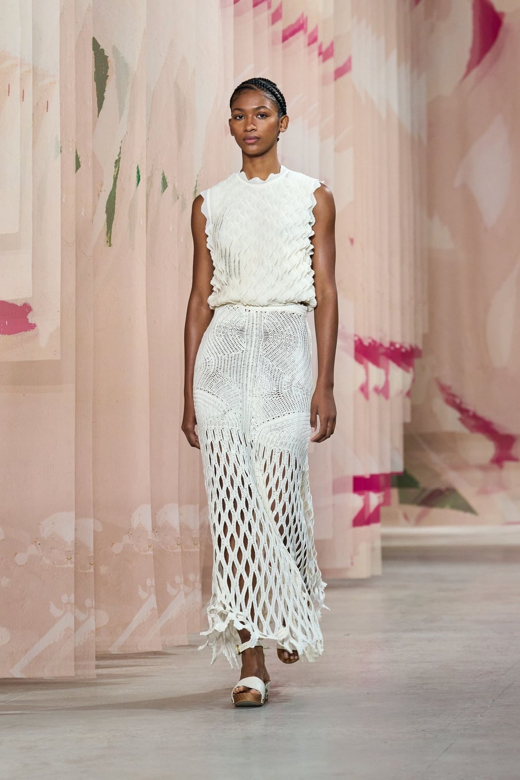 Off-white Crochet Top and Maxi Skirt Set — Trendy Crochet Outfits
