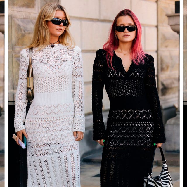Black and White Crochet Maxi Dresses for Evening — Trendy Crochet Outfits