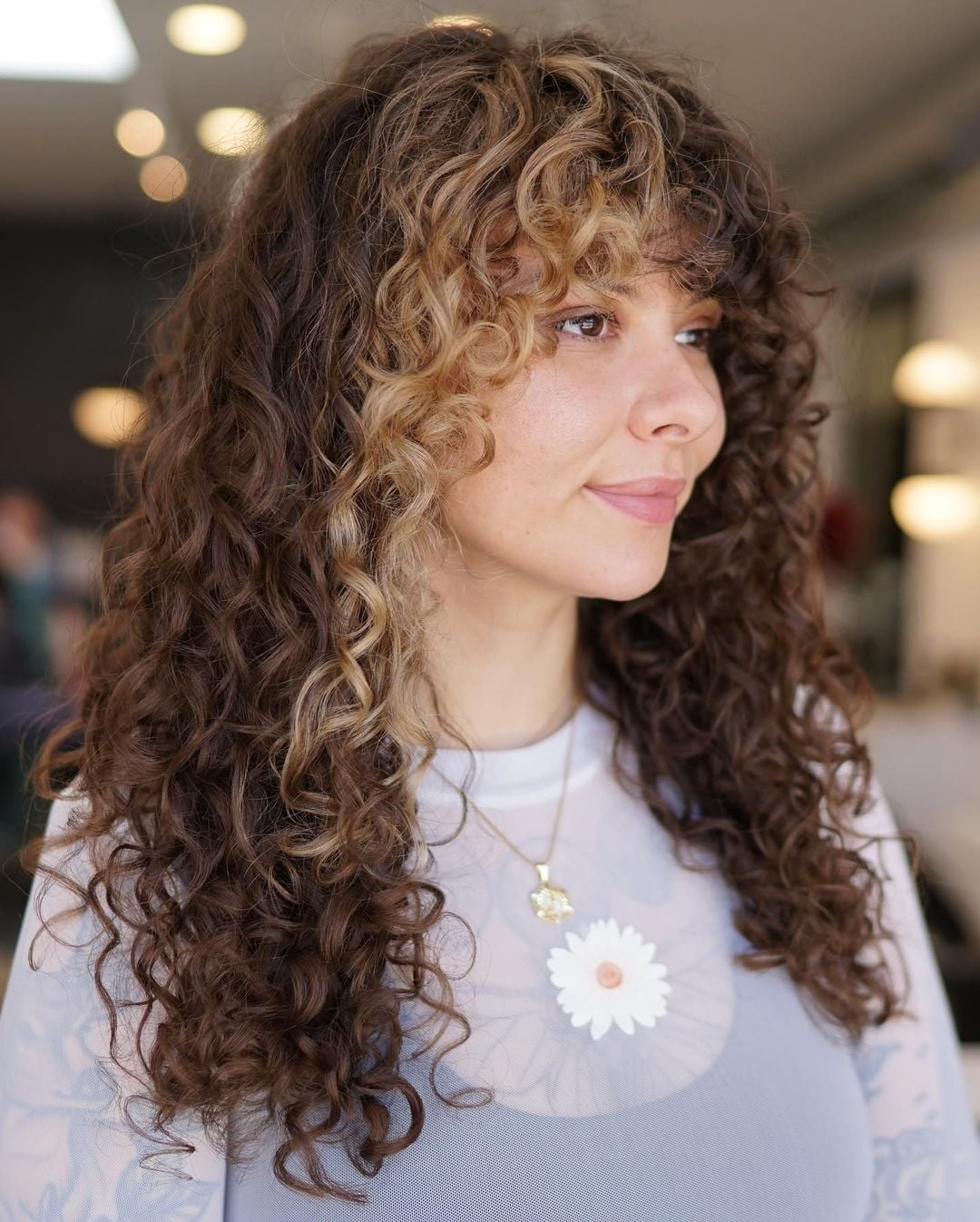 Mid-Back Layered Curly With Blonde Balayage Mid-Back Layered Curly With Blonde Balayage — Trendy Curly Hair Natural