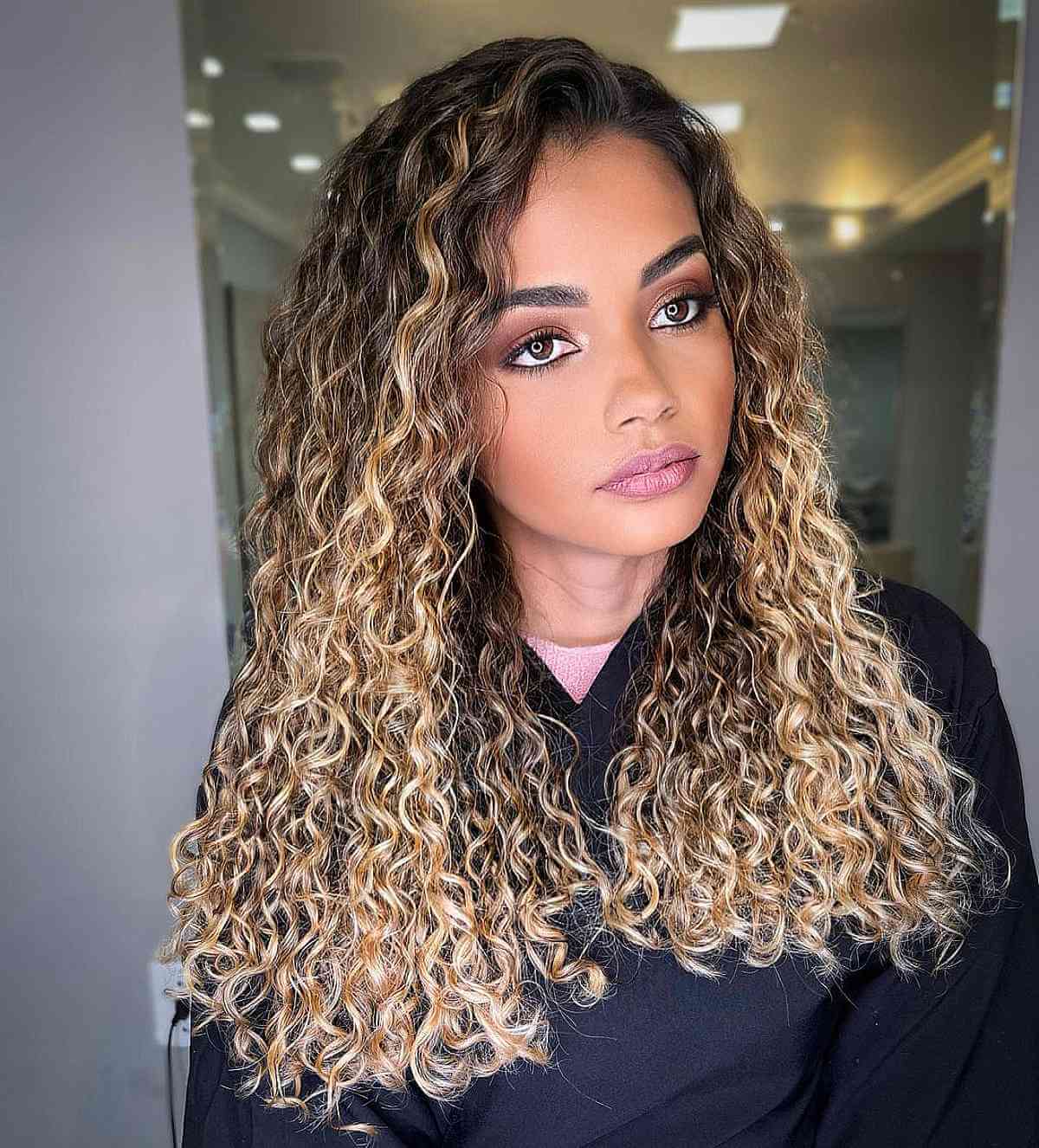 Mid-Back Blonde Balayage Mid-Back Blonde Balayage — Trendy Curly Hair Products