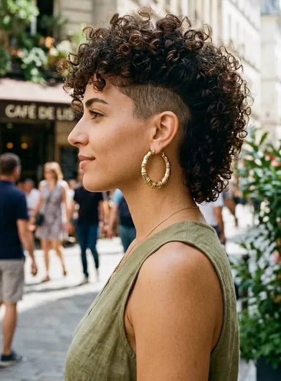Short Cut With Shaved Sides — Trendy Curly Hair Routine