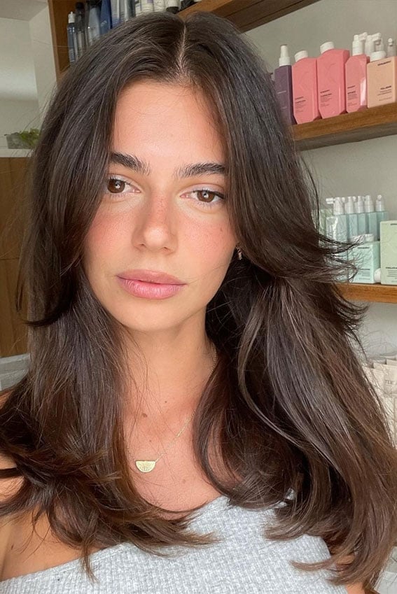 Collarbone Waves With Dual Bangs Collarbone Waves With Dual Bangs — Trendy Cutting Bangs