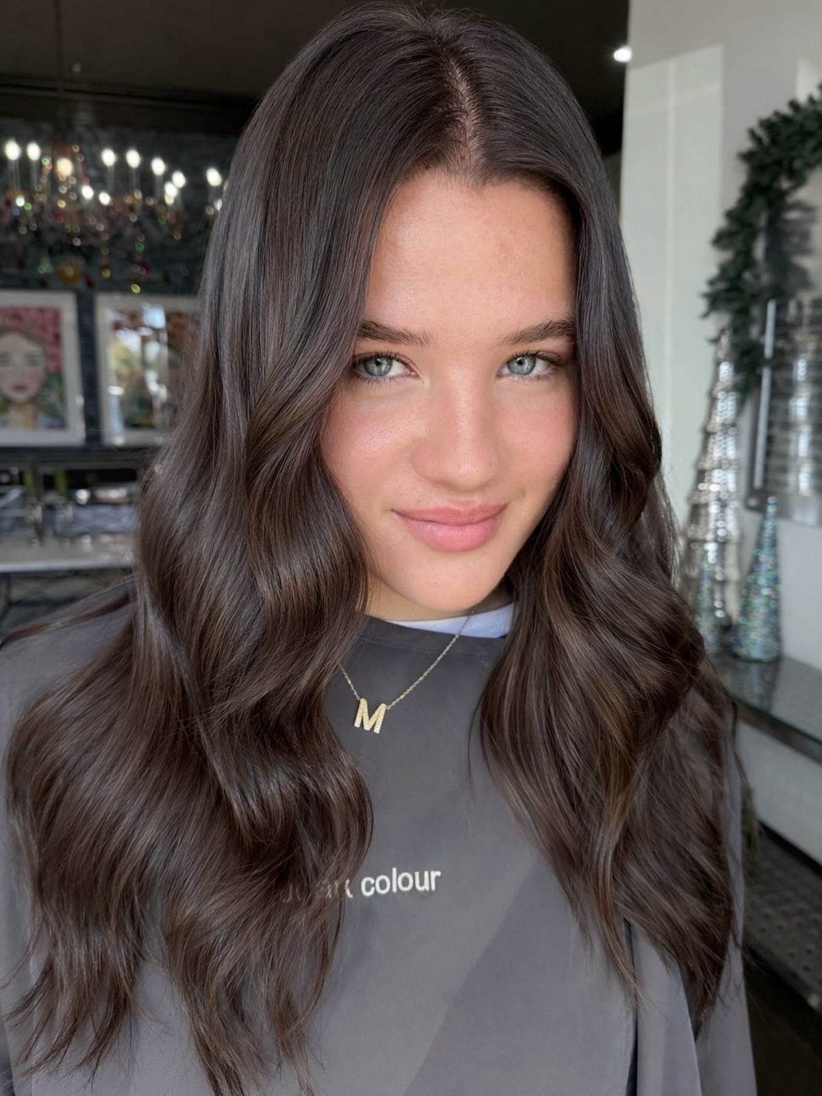 Dark Brown With Caramel Shine Dark Brown With Caramel Shine — Trendy Dark Hair Color