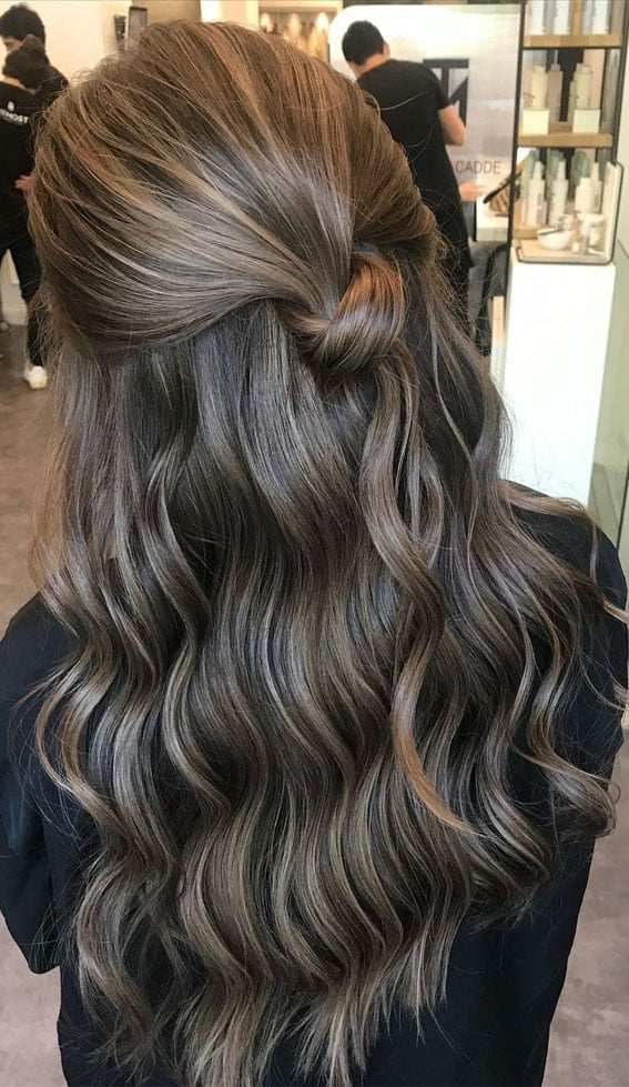 Dark Brown With Ash Blonde Highlights Dark Brown With Ash Blonde Highlights — Trendy Dark Hair Color