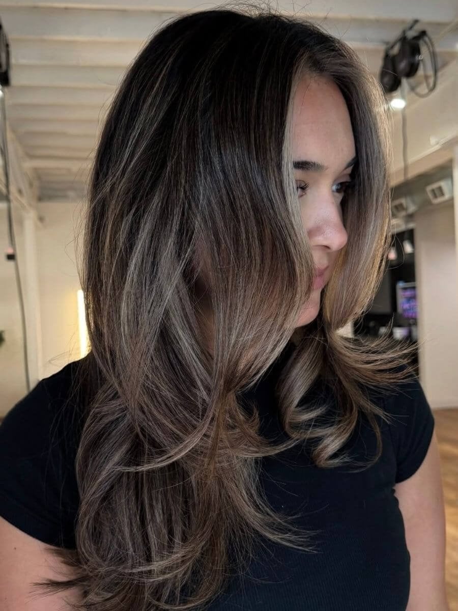 Mid-Back Dimensional Dark Brown Mid-Back Dimensional Dark Brown — Trendy Dark Hair Color