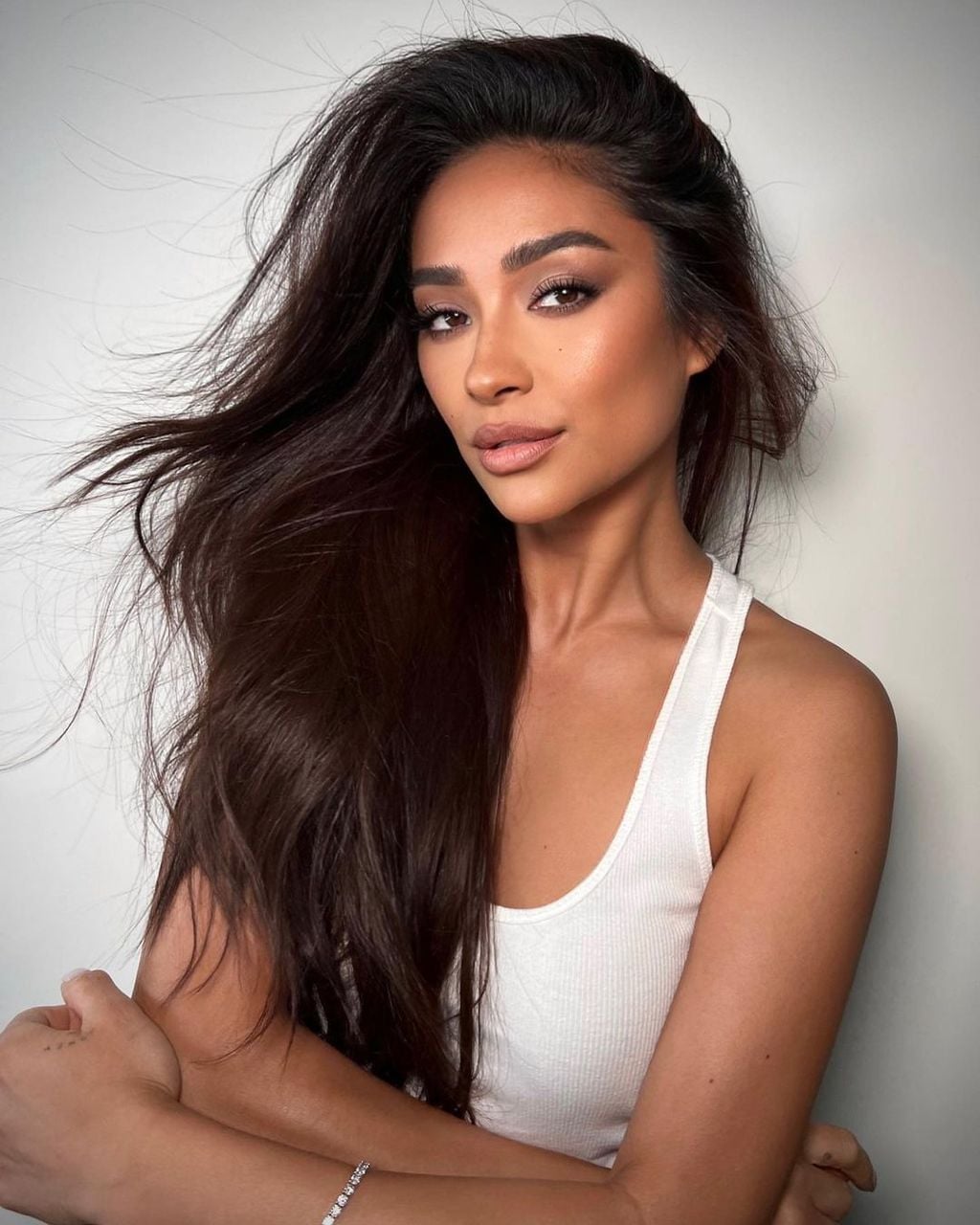 Air-Dried Dark Brown With Highlights Air-Dried Dark Brown With Highlights — Trendy Dark Hair Color