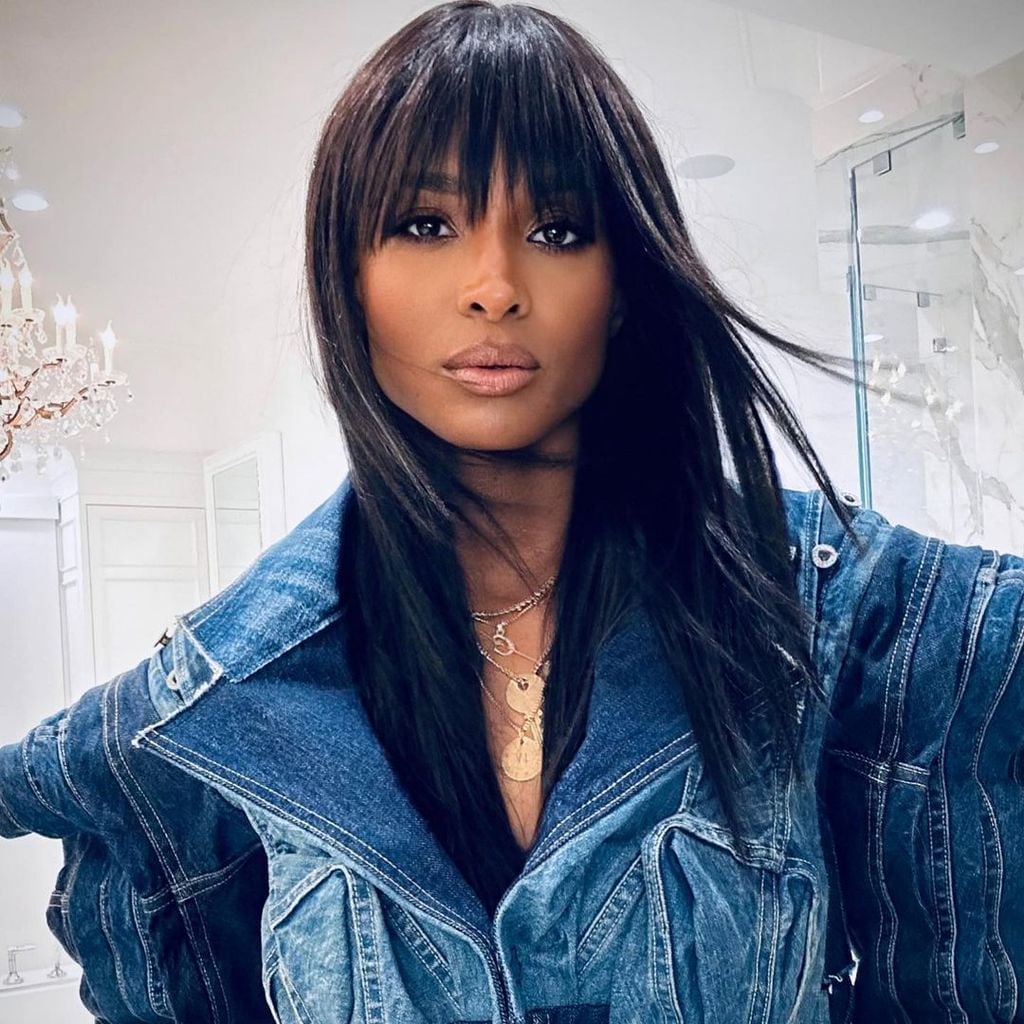 Jet Black Hair With Full Bangs Jet Black Hair With Full Bangs — Trendy Dark Hair Color