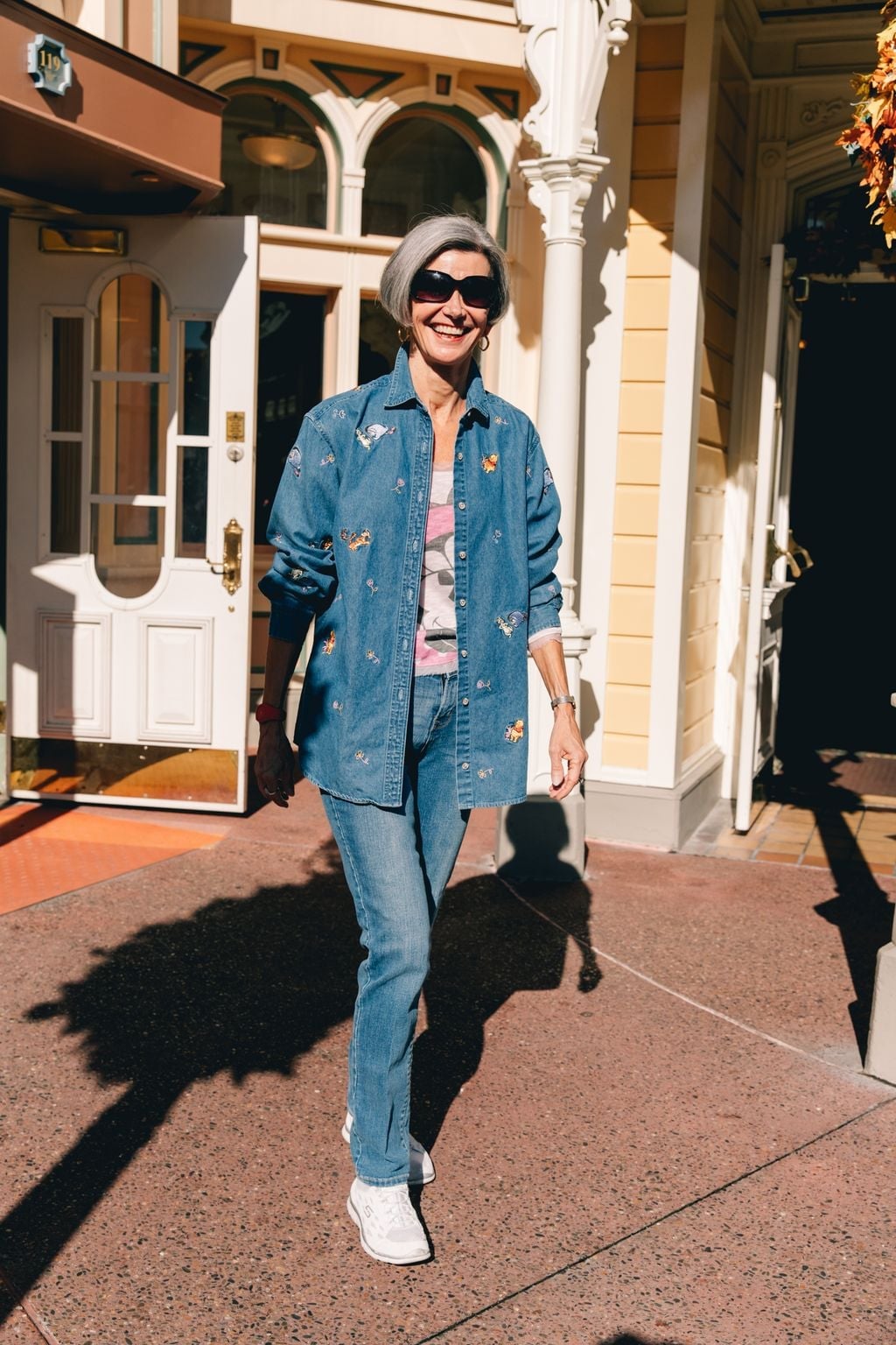 Embroidered Denim Shirt Straight Leg Jeans Embroidered Denim Shirt Straight Leg Jeans — Trendy Disney Outfits