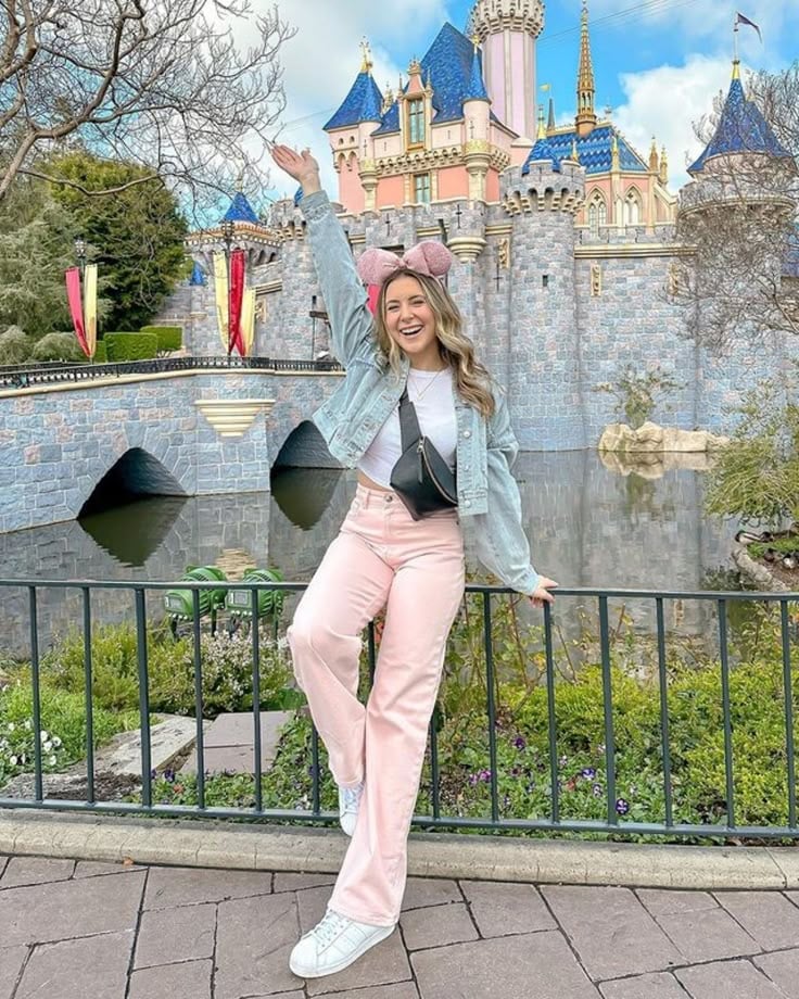 Pink Wide Leg Pants Theme Park Style Pink Wide Leg Pants Theme Park Style — Trendy Disney Outfits