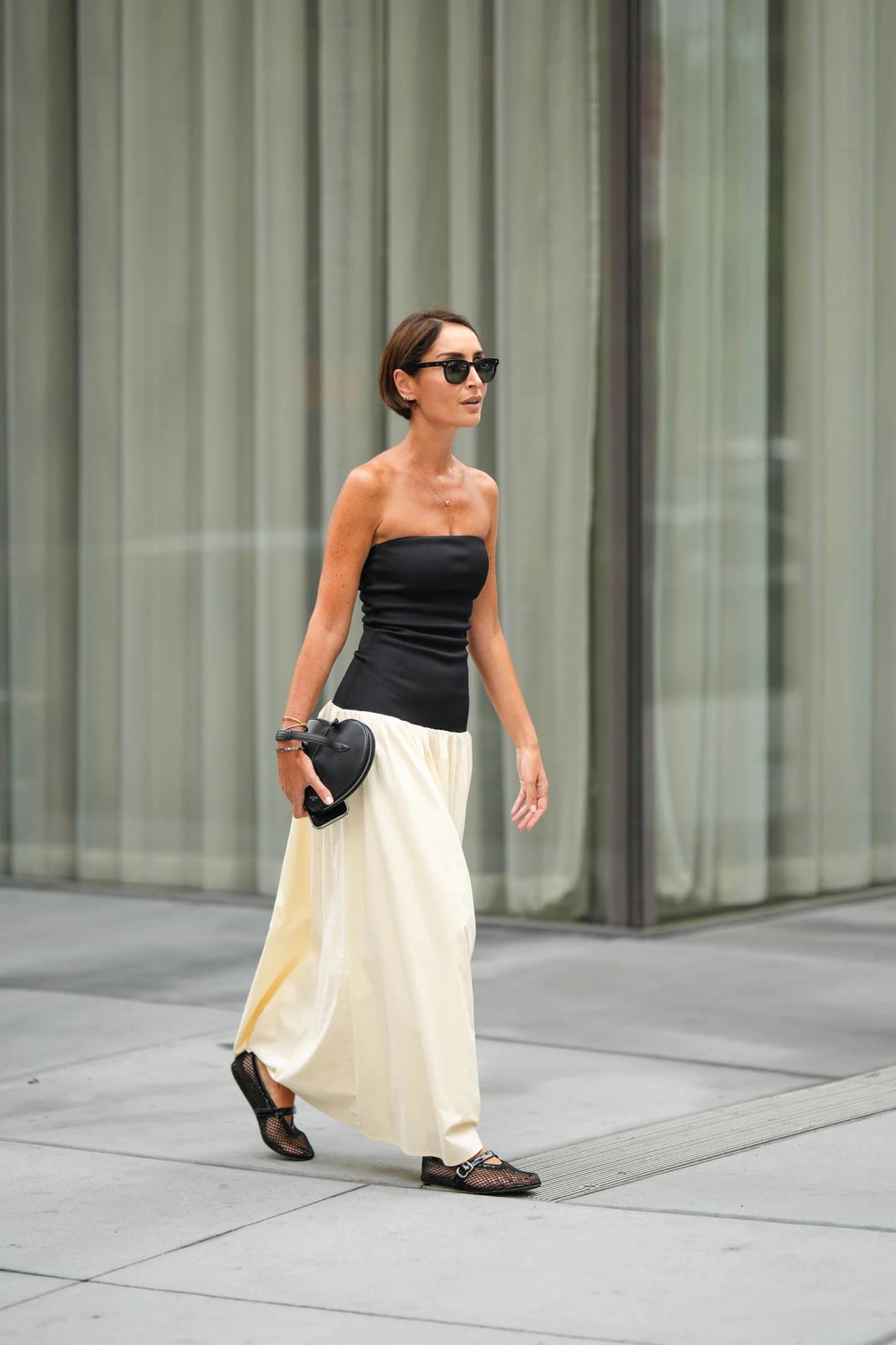 Black And Cream Drop Waist Maxi Dress — Trendy Drop Waist Dresses