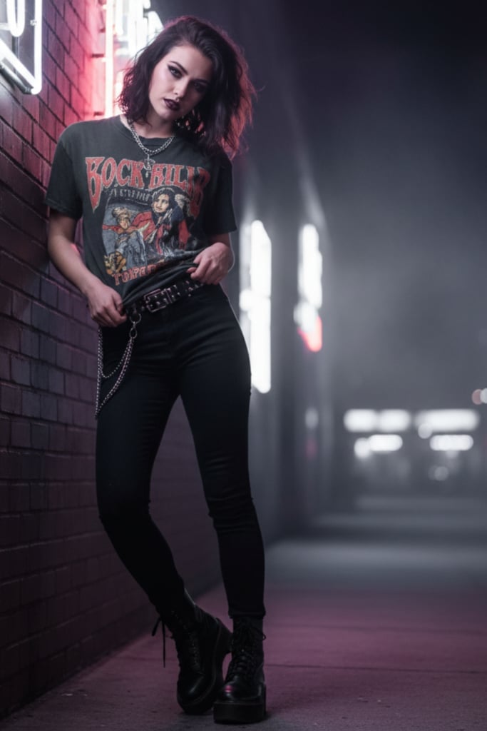 Graphic Band T-Shirt with Slim Jeans Graphic Band T-Shirt with Slim Jeans — Trendy Emo Style